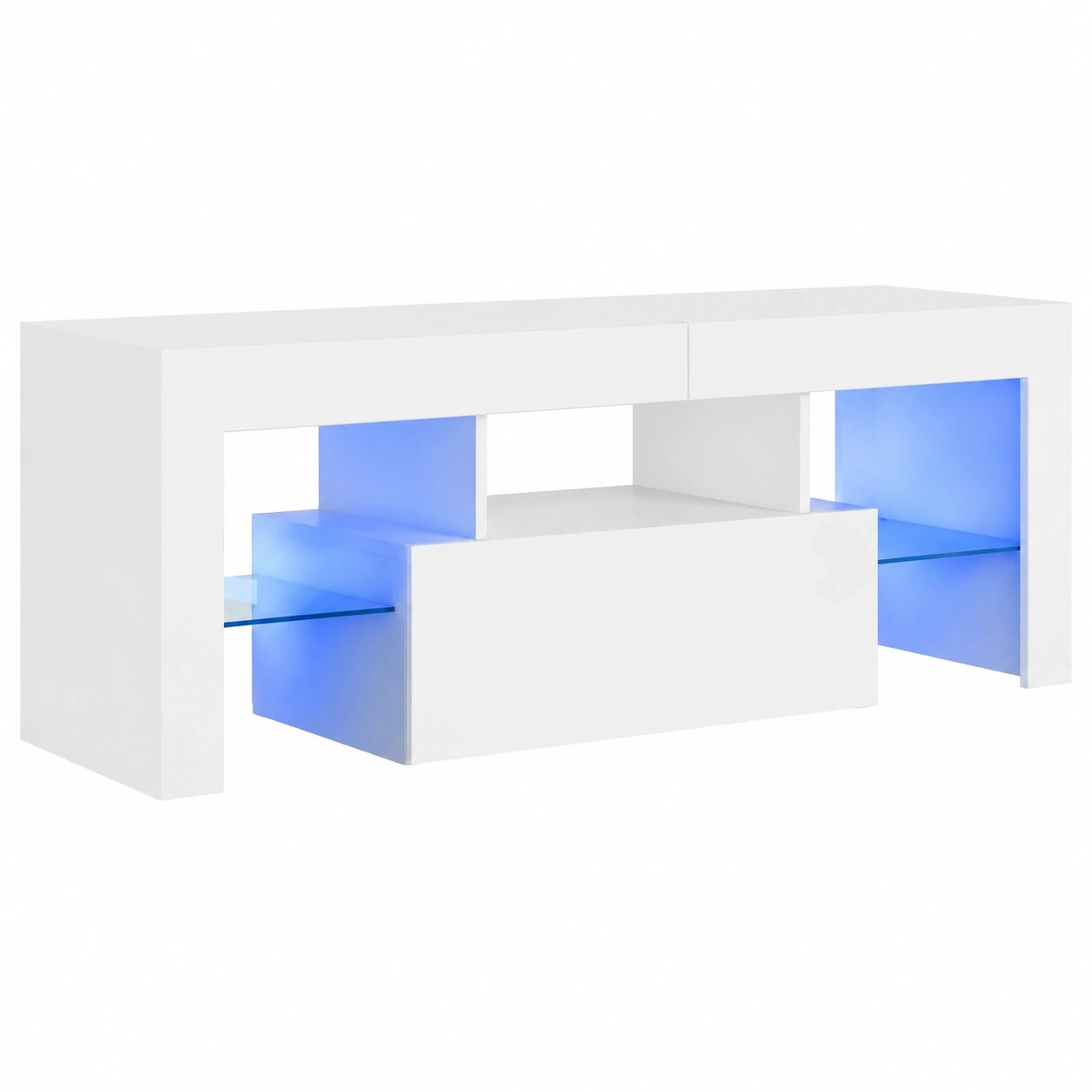Moderner TV-Schrank mit LED-Beleuchtung, 120 cm, Weiß
