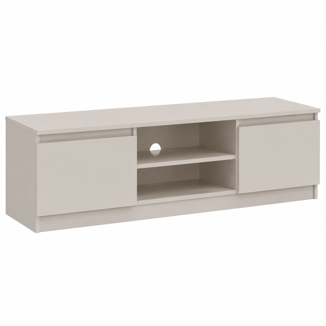 Moderner TV-Schrank mit Türen und Regalen, 140 cm, für Wohnzimmer und Schlafzimmer, beige