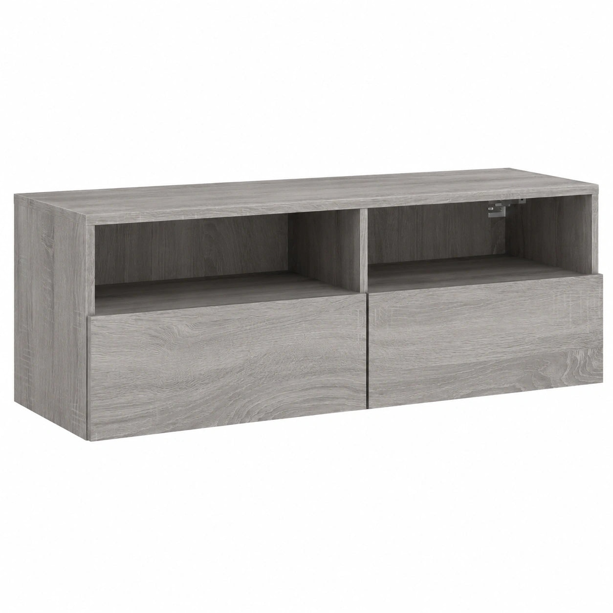 Moderner grauer TV-Wandschrank mit Stauraum aus Sonoma Holzwerkstoff
