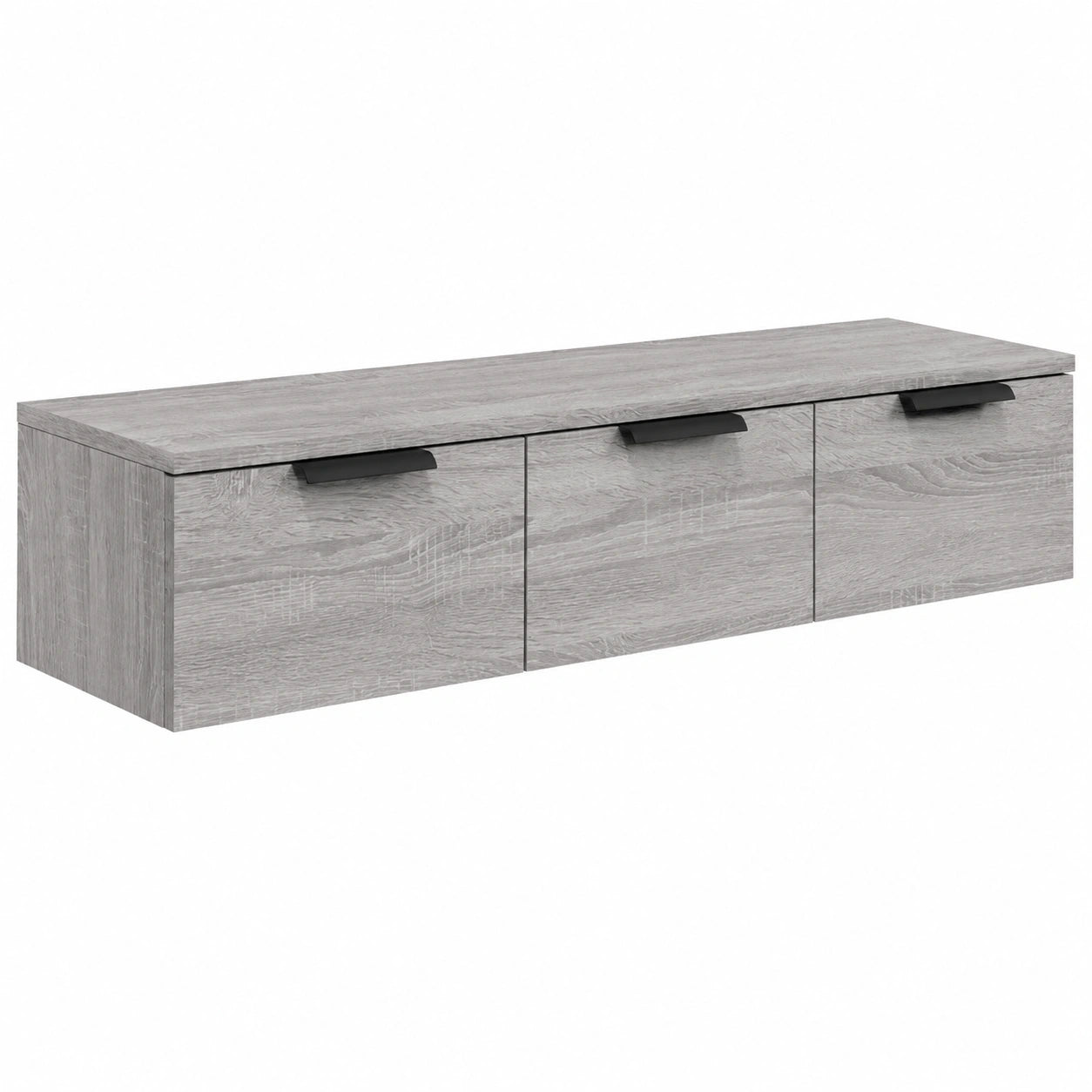 Moderne Wandschrank für TV mit Stauraum, Grau Sonoma, 102x30x20cm