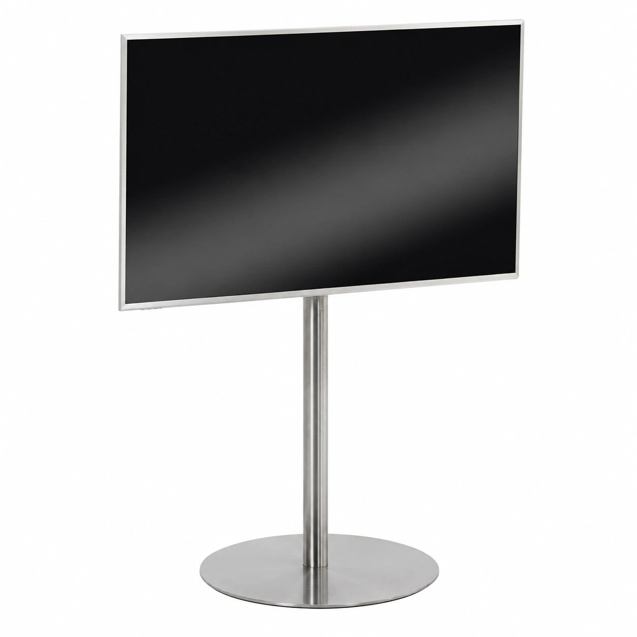 CLP Universal TV-Ständer für 55-57 Zoll, VESA-kompatibel 100x100 bis 600x400, Belastbarkeit bis 40 kg, Edelstahl, Rundes Design