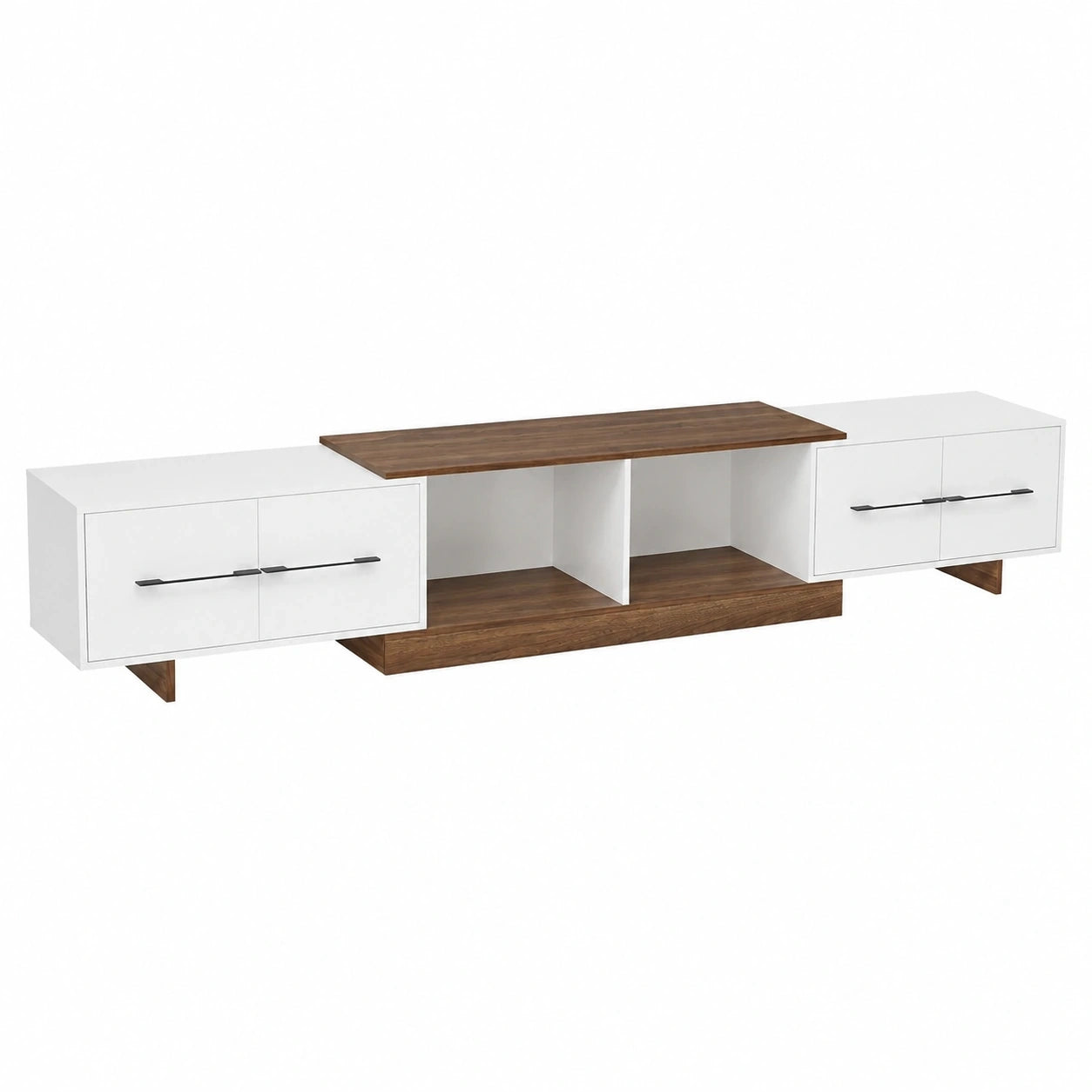 Moderner TV-Schrank mit ausziehbarem Lowboard und Stauraum für Fernseher bis 120 Zoll