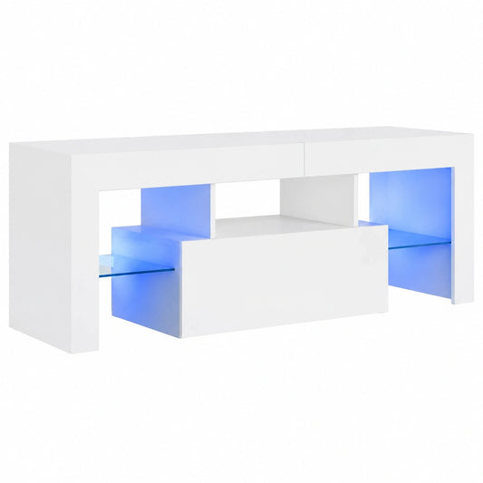 Moderner TV-Schrank mit LED-Beleuchtung, 120 cm, Weiß