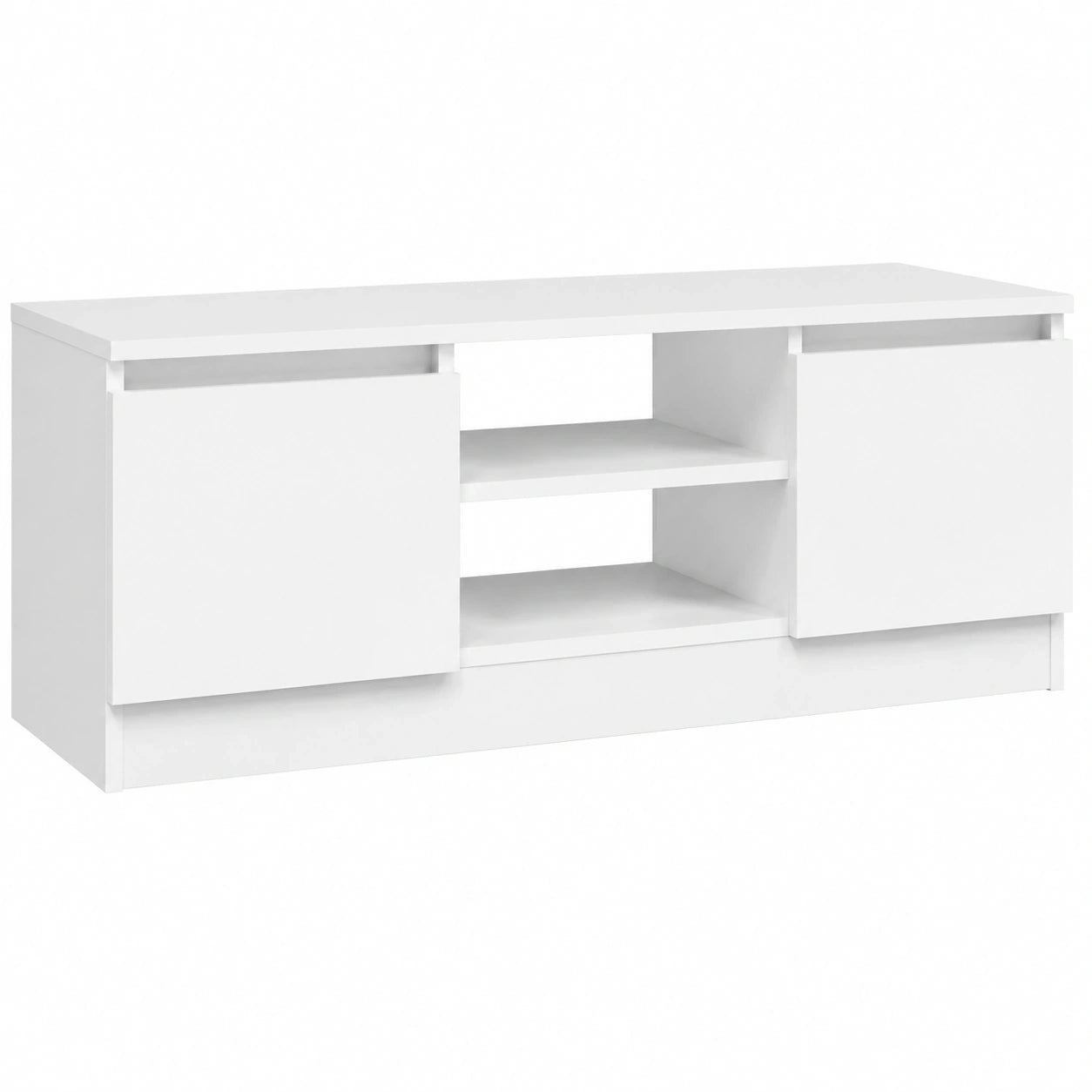 Moderner TV-Schrank mit Türen, Weiß, 102x30x36 cm