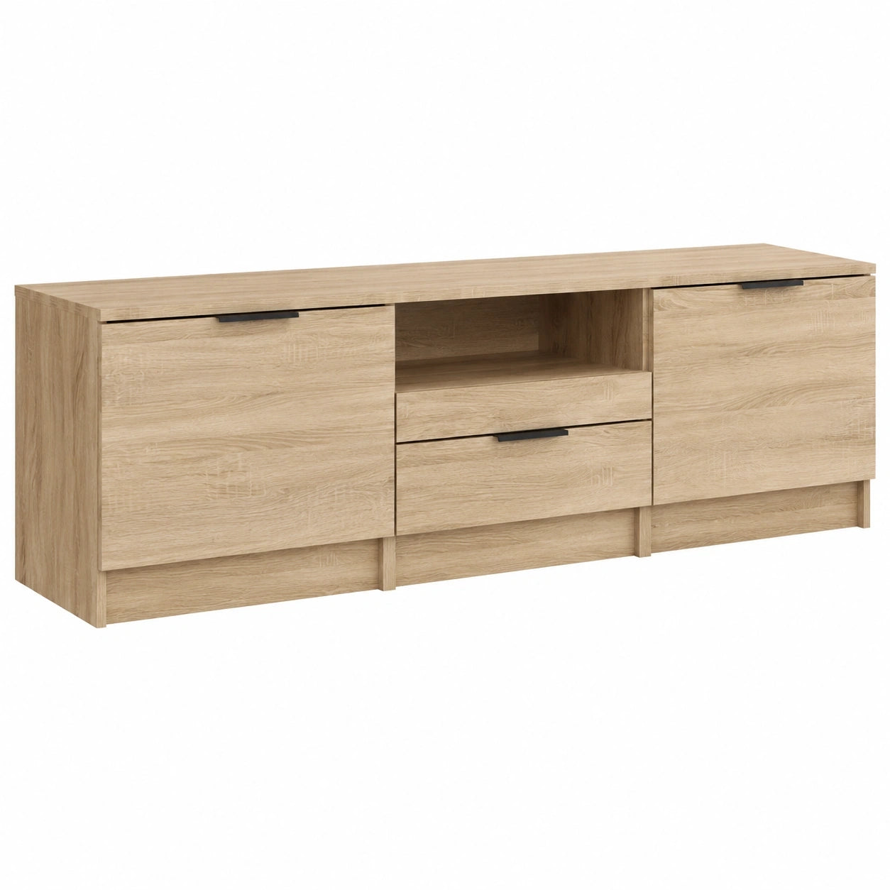Moderner TV-Schrank aus Sonoma-Eiche für Fernseher bis 60 Zoll, 140x35x40 cm