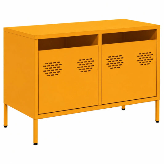 Moderner TV-Schrank mit verstellbaren Füßen, Senfgelb