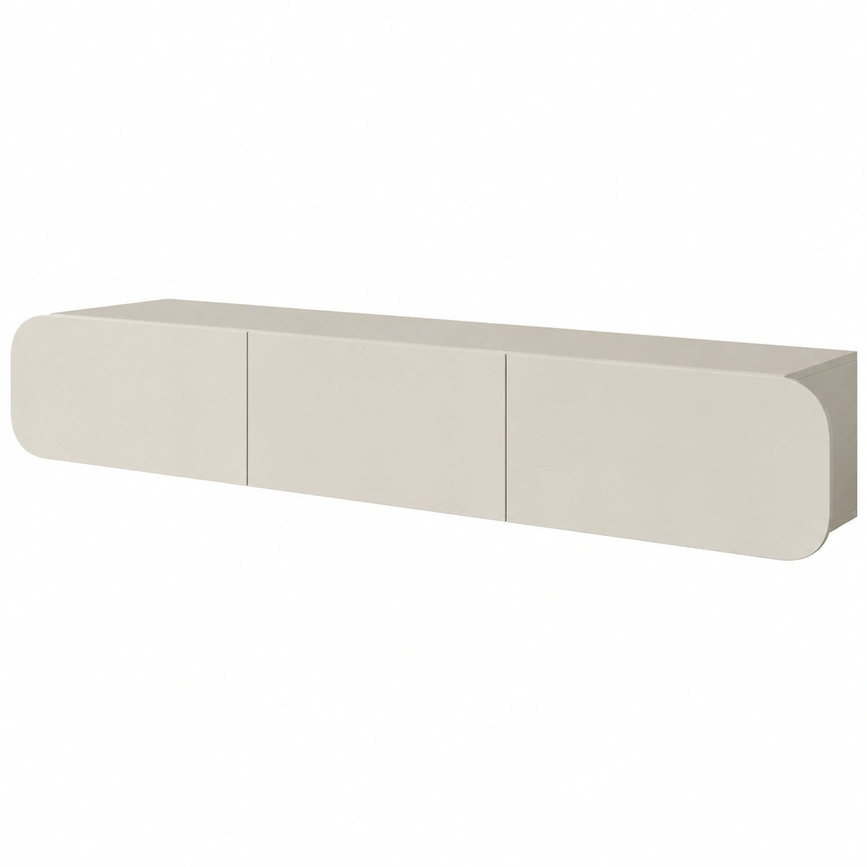 Moderner TV-Schrank Roteli mit 3D-Design und grifflosem System, Cashmere