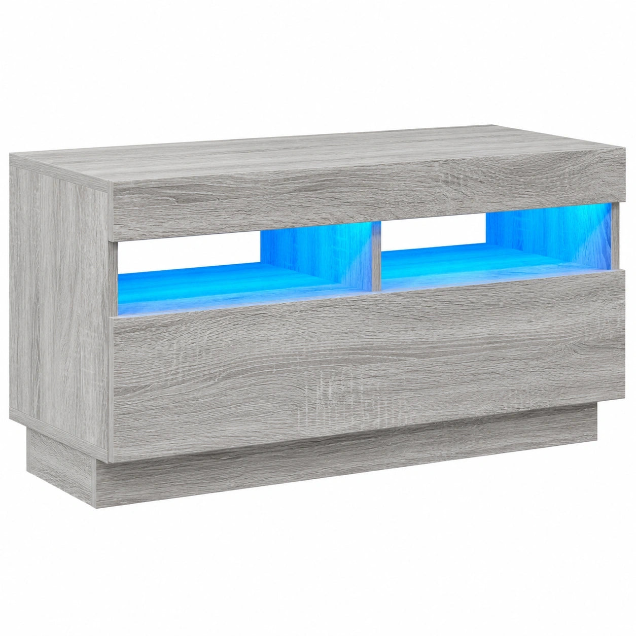Moderner TV-Schrank mit LED-Beleuchtung, grau Sonoma, 80x35x40 cm