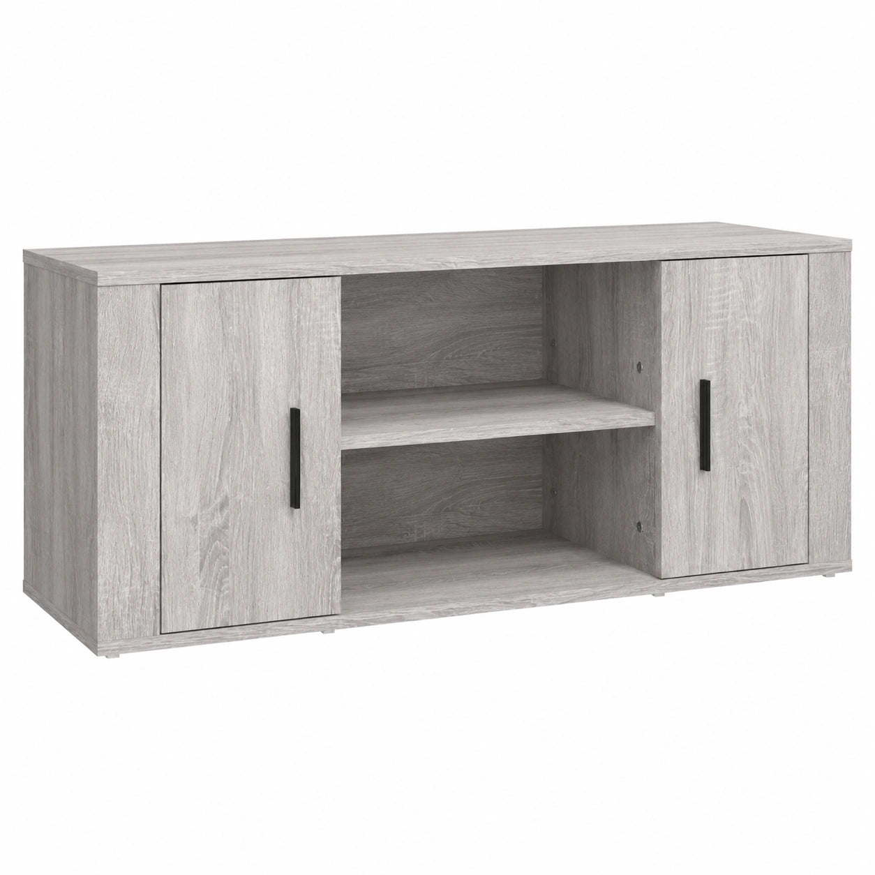 Moderner TV-Schrank in Grau Sonoma Holzoptik, 100x35x40cm, für Wohnzimmer
