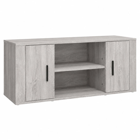 Moderner TV-Schrank in Grau Sonoma Holzoptik, 100x35x40cm, für Wohnzimmer