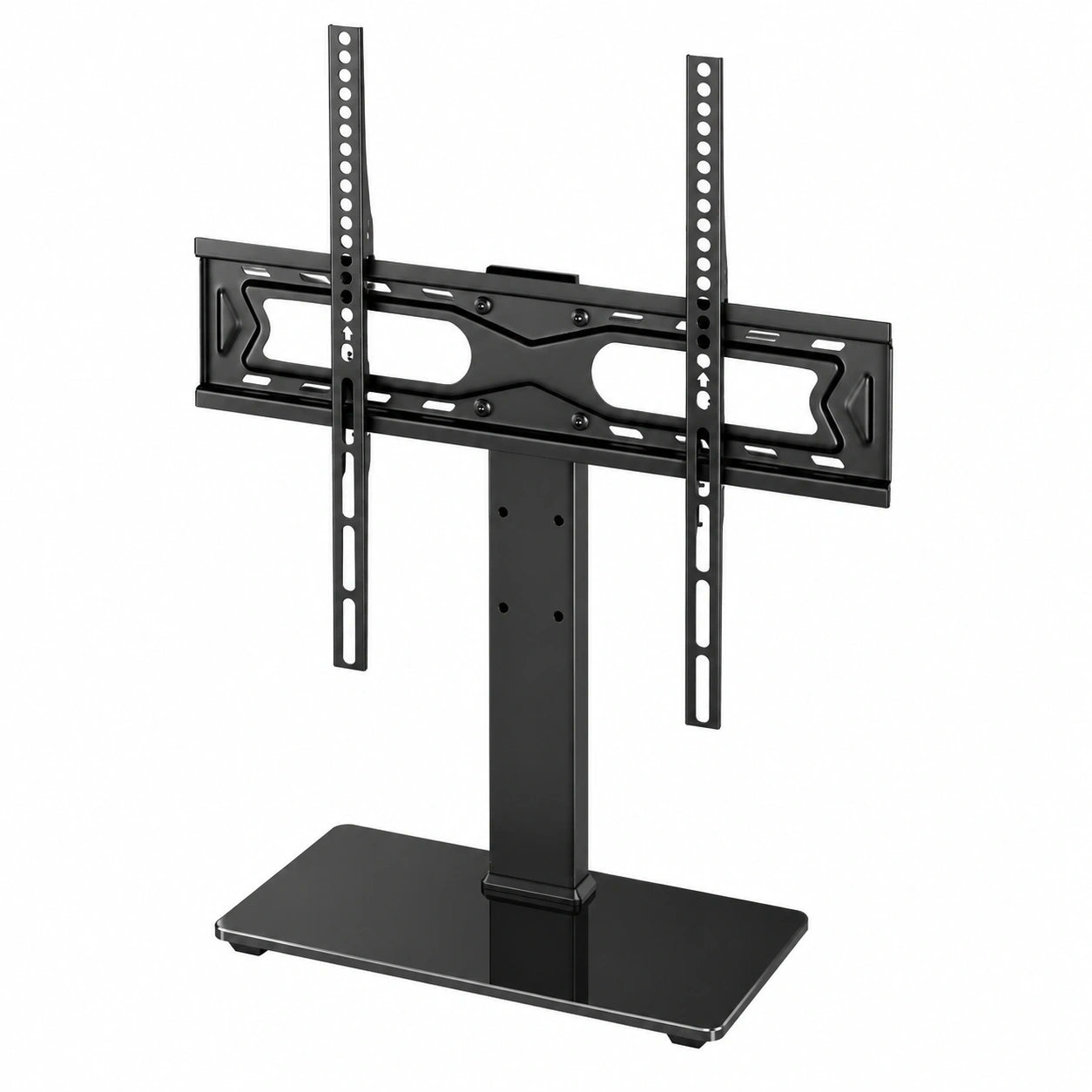 WKWKER TV-Ständer schwenkbar für 27-65 Zoll LED-LCD-TVs, höhenverstellbar, mit gehärtetem Glasfuß