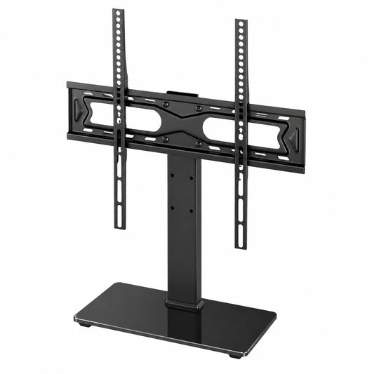 WKWKER TV-Ständer schwenkbar für 27-65 Zoll LED-LCD-TVs, höhenverstellbar, mit gehärtetem Glasfuß