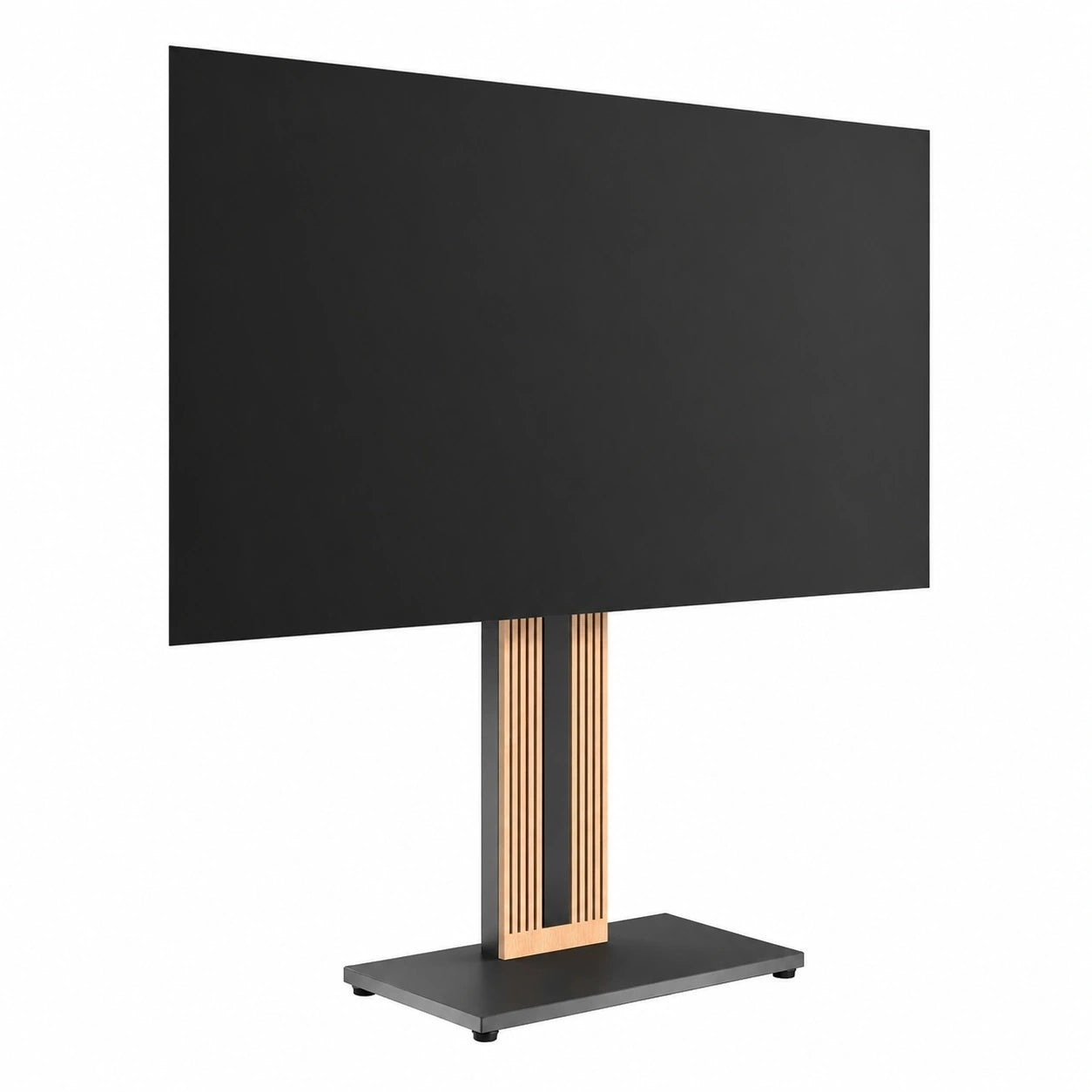 FITUEYES TV-Ständer aus Buchenholz, drehbar und höhenverstellbar, geeignet für 32-65 Zoll Fernseher, Zen Serie
