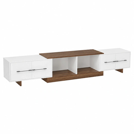 Moderner TV-Schrank mit ausziehbarem Lowboard und Stauraum für Fernseher bis 120 Zoll