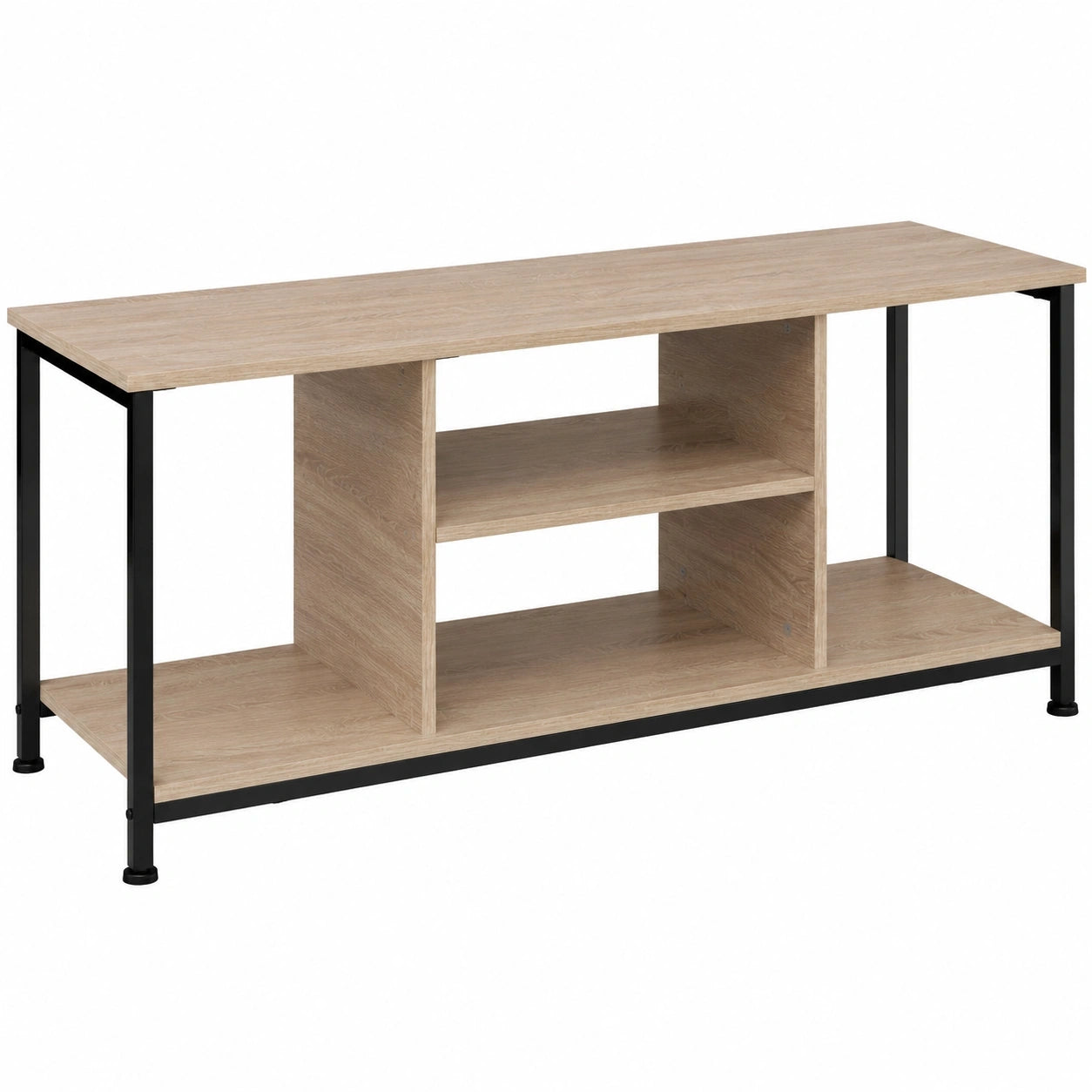 Moderner TV-Schrank mit offenen Fächern, 110/120 x 40 x 50,5 cm, Eiche Sonoma, Wohnzimmer Sideboard