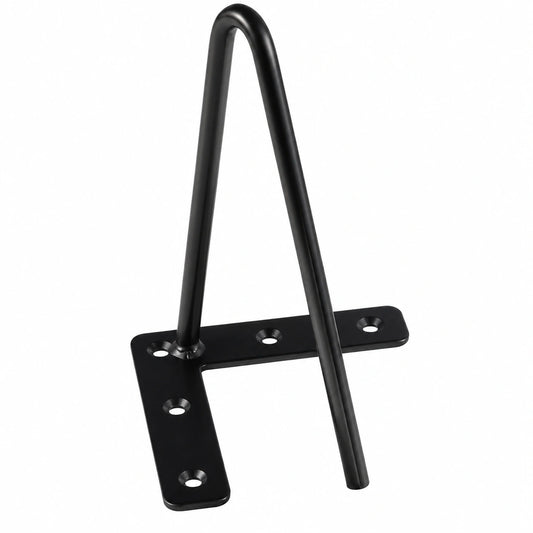 MSOBAIW Möbelfüße 6 Zoll, Robuste Metallbeine für Schränke, TV-Möbel, Schubladen, Nachtische, 3/8" Satin Schwarz Doppelstab