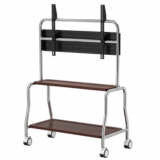 Mobiler TV-Ständer 32-75 Zoll mit Ablagen und Lochplatte, bis 50 kg, VESA: 600x400mm, ideal für Wohnungen und Büros