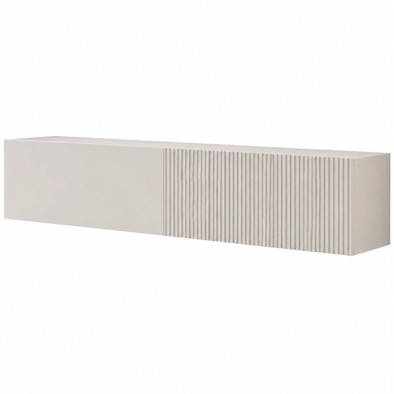 Fernsehtisch Cholon 200 cm mit grifflosem Design, 2 Klappen, Sideboard in Cashmere
